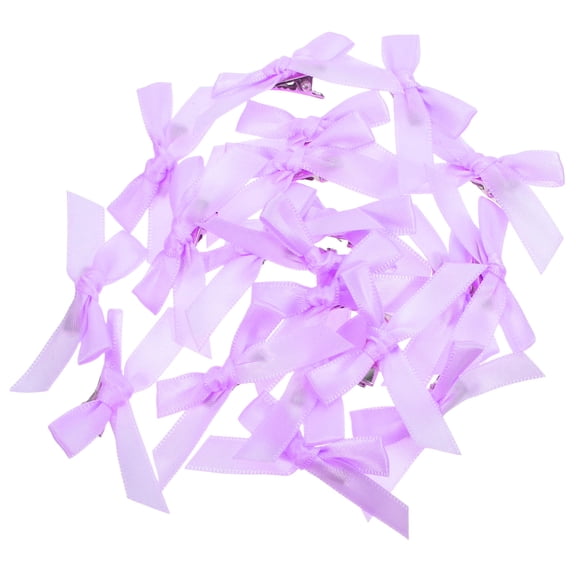 Mobutofu 30Pcs Small Violet Ribbon Hair Clips with Alligator Clip for Versatile Styling
