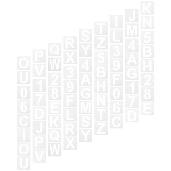 Mobutofu 36Pcs Letter Stencil for Diy Craft Projects Home Decoration Christmas White
