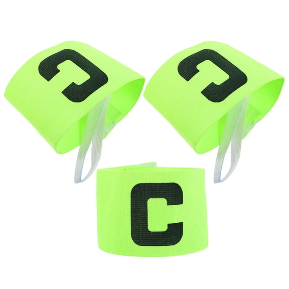 Mobutofu 3Pcs Adjustable Yellow Soccer Captain Armbands Non Slip Sports Bands for Football Team Leaders