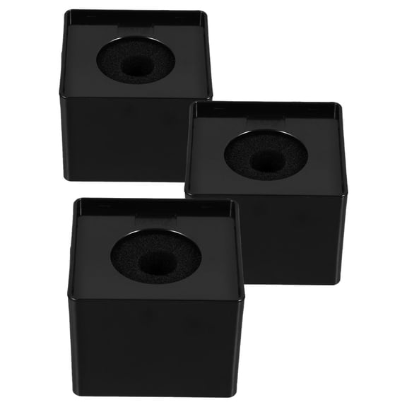 Mobutofu 3Pcs Black ABS Microphone Flag Cube Logo Stand for Interview and Host Microphone Use