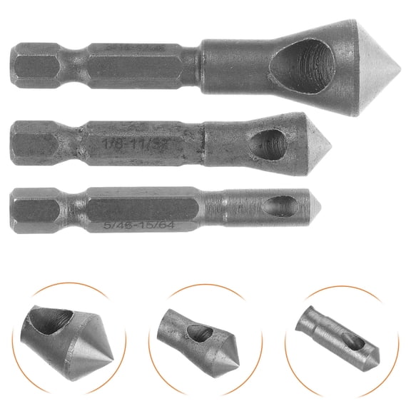 Mobutofu 3Pcs Cobalt Steel Countersink Bit Deburring Tool for Drilling Plastic Aluminum Copper and PVC