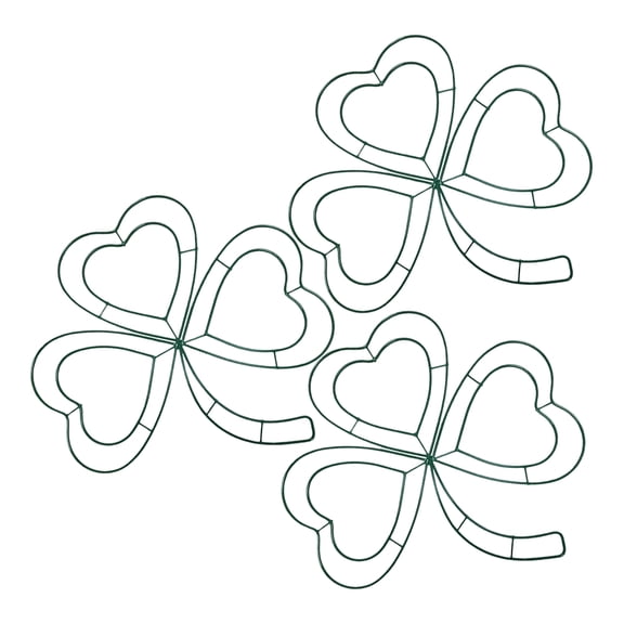 Mobutofu 3Pcs Dark Green Iron Clover Ring Hat Pendant for St Patricks Day Door Decor