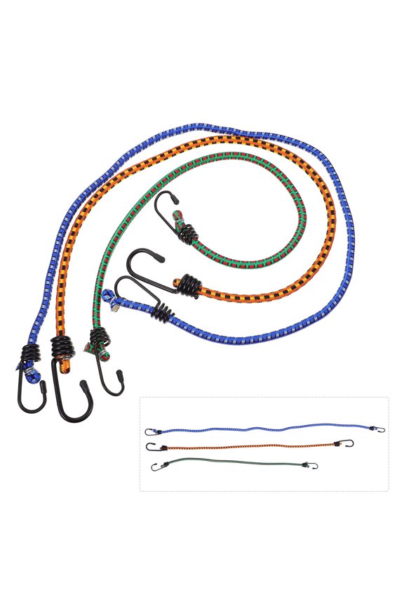3-Pack Adjustable Elastic Straps for Camping Gear, Storage Organization, Luggage Security, and Transport Solutions