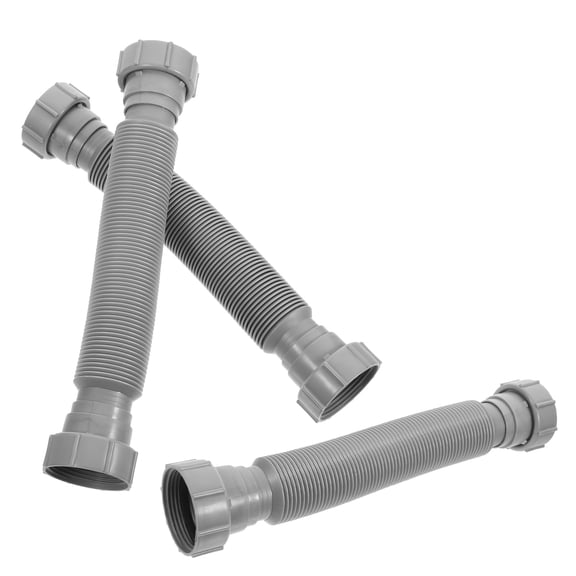Mobutofu 3-Piece Expandable Flexible Sink Drain Pipe Kit, Leakproof Plastic Adjustable Hose for Kitchen and Bathroom Use