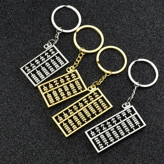 Mobutofu 3Pcs Golden Abacus Keychains Eye Catching Key Holder Durable for Decoration Use