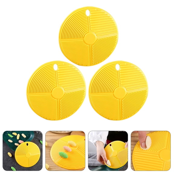 Mobutofu 3Pcs Pasta Board For DIY Food Making Square Plastic 5.89X5.89In Yellow