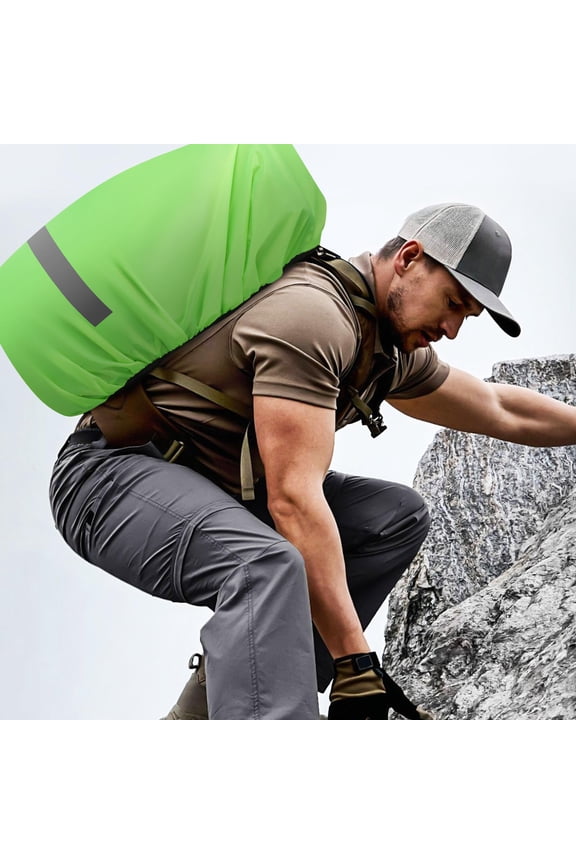 3Pcs Reflective Waterproof Pack Cover Elastic Opening Rainproof Backpack Shield for Outdoor Use