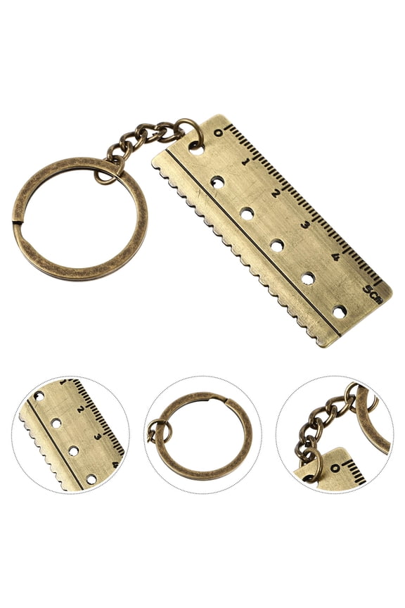 3-Pack Zinc Alloy Ruler-Shaped Keys for Bag Charms, Accessories, Home Decor and Crafting Supplies