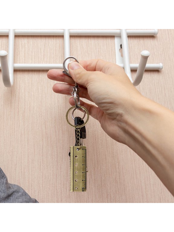 3-Pack Zinc Alloy Key Charms in Ruler Shape for Bag Accessories, Home Decoration, Crafting and Projects