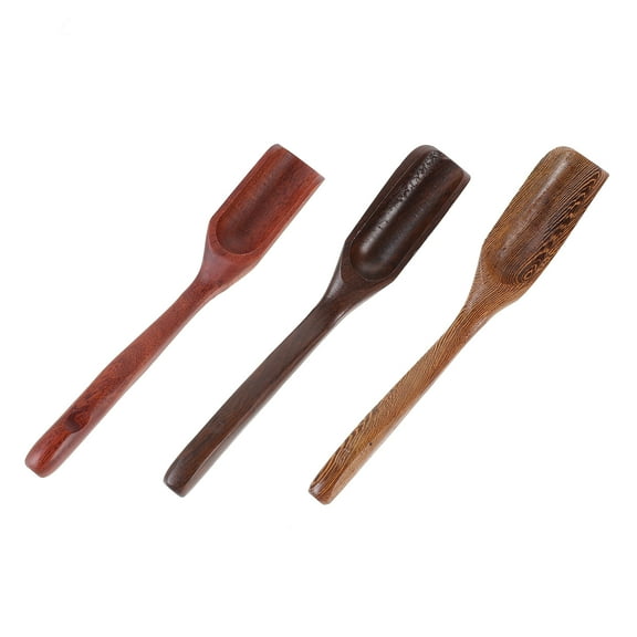 Mobutofu 3Pcs Tea Spoons Set Ergonomic Handle Assorted Color Bamboo For Scooping Tea Home Use 11.8X1.2X0.6In