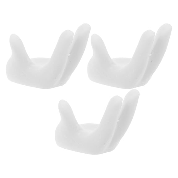 Mobutofu 3-Pack White Resin Crystal Sphere Holders Hand-Shaped Display Stands for Home Office Decor and Collectibles