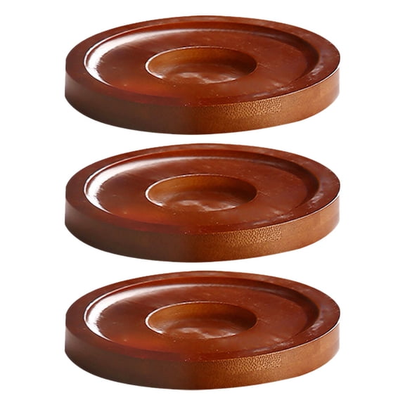 Mobutofu 3Pcs Wood Coasters for Drinks Coffee Cup Pads Round Home Protective Anti Skid Mats