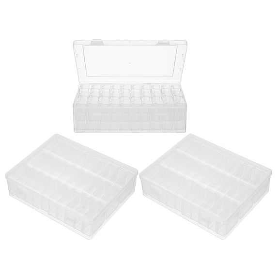 Mobutofu 3-Pack Clear Plastic Display Boxes Rectangular Storage Containers for Crafts, Office, Workspace Organization