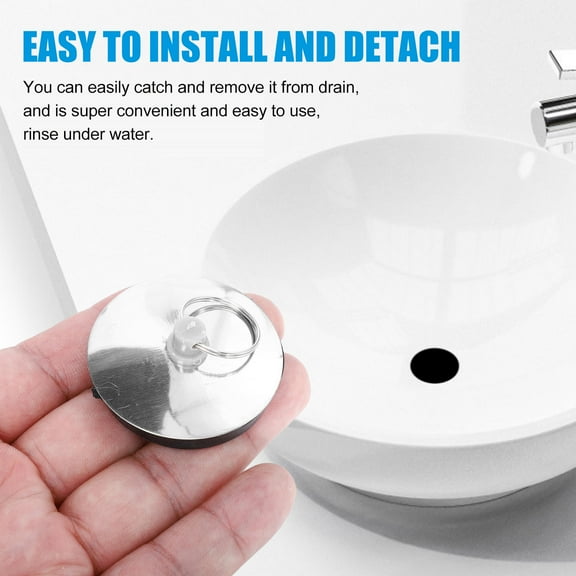 Mobutofu Bath Plug for Tub Stainless Steel 3Pcs 1.7X1.7X0.2In Round Bathroom Sink Stopper