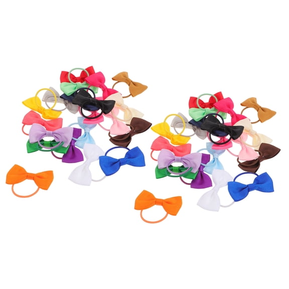 Mobutofu 40 Pcs Cute Dog Bowknot Hair Bows For Dogs Ears Assorted Color Pet Styling Accessories