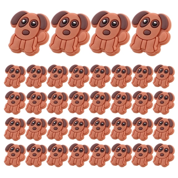 Mobutofu 40Pcs Adorable Dog PVC Pencil Topper with Clip for Student Classroom Pencil Decorations
