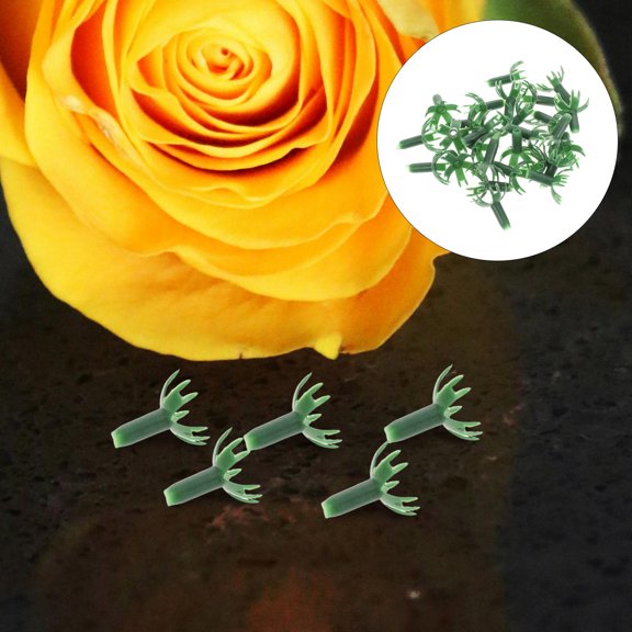 Mobutofu 40Pcs Realistic Green Floral Receptacle Supplies for DIY Artificial Flower Making and Wedding Decorations