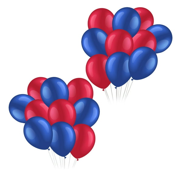 Mobutofu 40Pcs Latex Balloons Large Round Red Navy Blue For Independence Day Party