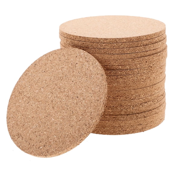 Mobutofu 40Pcs Beige Cork Drink Coasters Round Heat Insulation Cup Mat for Table and Kitchen Use