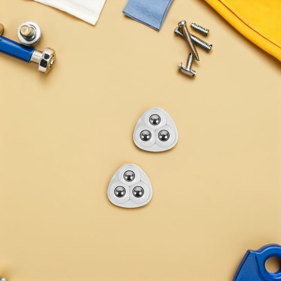 Mobutofu 48Pcs White Self Adhesive Small Swivel Casters for Furniture with Silent Smooth Roll and No Drill Installation