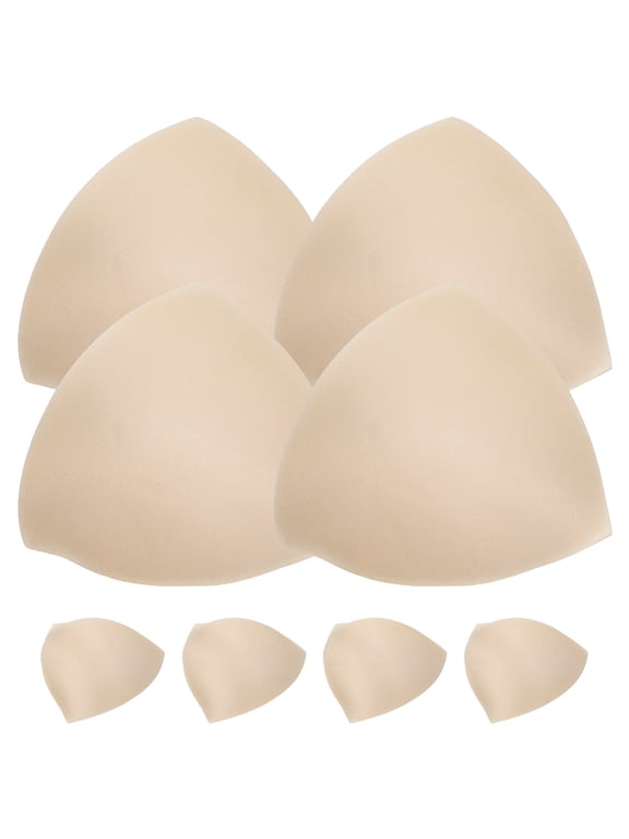 Bra Inserts Beige Comfortable Sponge for Bust Enhancement 4Pair
