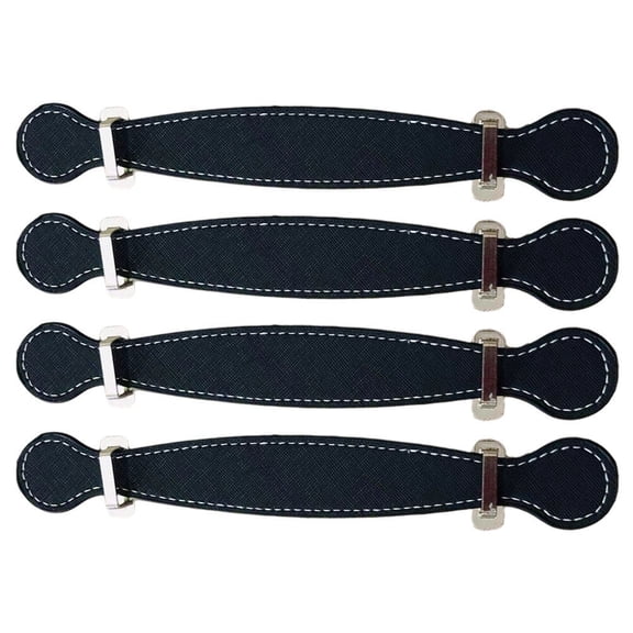 Mobutofu 4-Pack Heavy Duty Black PU Trolley Handle Replacement for Box 8.7x1.2x0.1 Inch Luggage Handles