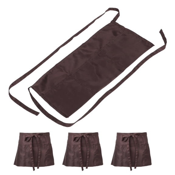 Mobutofu 4Pcs Coffee Waist Apron with Convenient Pockets for Cooking and Waitstaff Use
