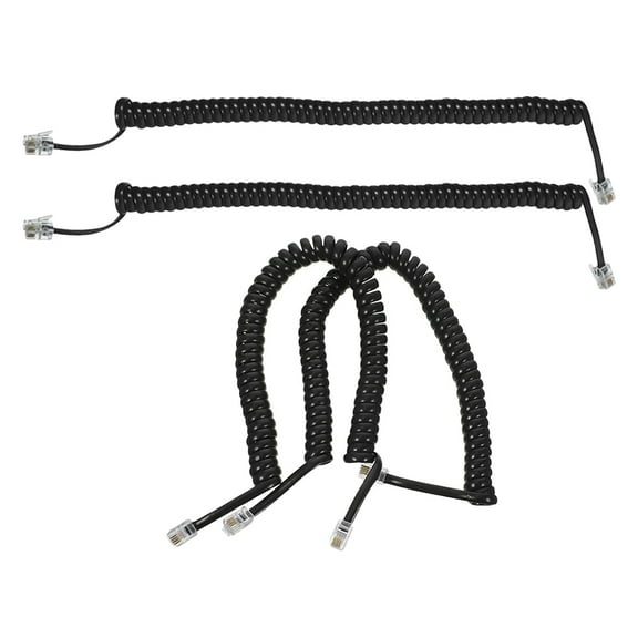 Mobutofu 4Pcs Curly Telephone Cord for Landline Phones Durable ABS PVC Material Spiral Cable Home Use