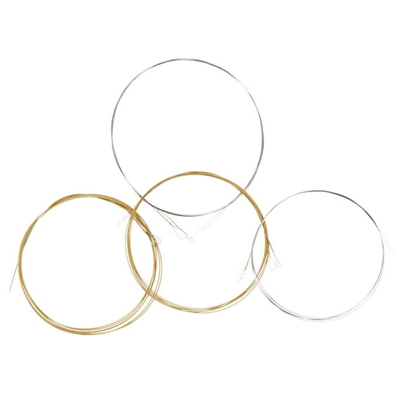 Mobutofu 4Pcs Durable Mandolin Strings Kit for Music Playing Silver Color 0.1X33In