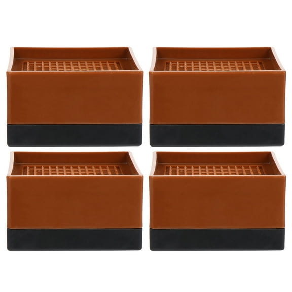 Mobutofu 4-Pack Furniture Leg Risers Plastic Bed Foot Height Extenders 3.1x3.1in for Home and Office Use