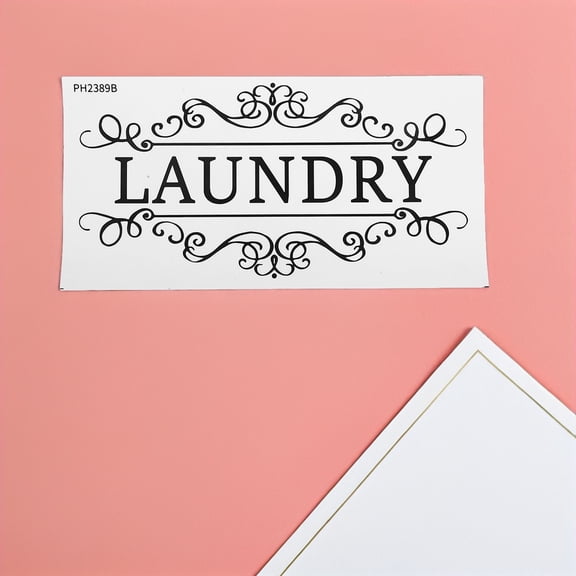 Mobutofu 4-Pack Removable Waterproof Laundry Wall Decals Black Sign Stickers for Office and Shop Decoration