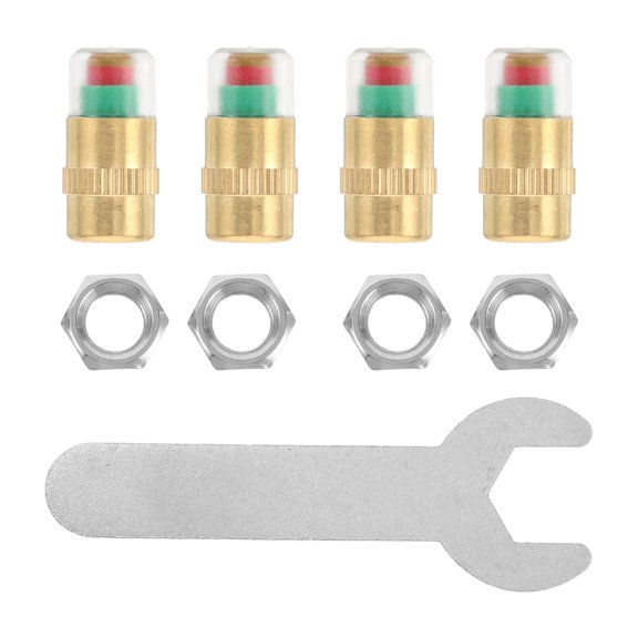 Mobutofu 4Pcs Visual Tire Pressure Indicator Valve Caps for Auto Tire Monitoring