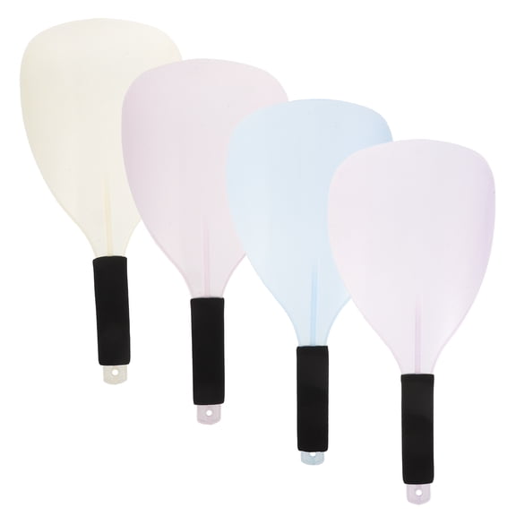 Mobutofu 4Pcs Transparent Haircut Face Mask Shield with Handle Plastic Reusable Protective Cover