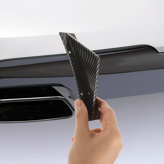 Mobutofu 4Pcs Universal Black Carbon Fiber Rear Bumper Side Fins Car Wing for Aerodynamic Use
