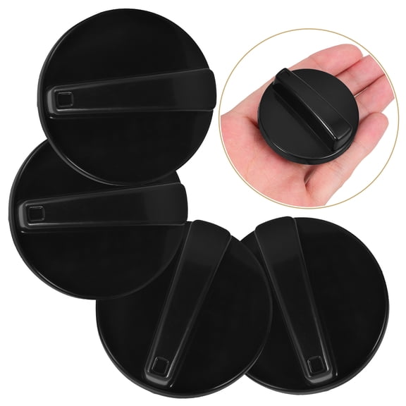 Mobutofu 4-Pack Universal Black Plastic Cooktop Knobs Replacement for Appliance Control and Timer Settings