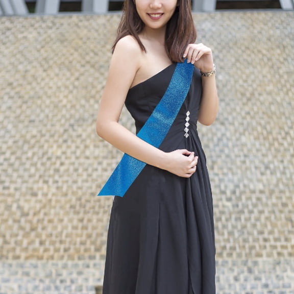 Mobutofu 4-Pack Plain Sky Birthday Sashes for Women, Polyester Design, Perfect Party Accessories