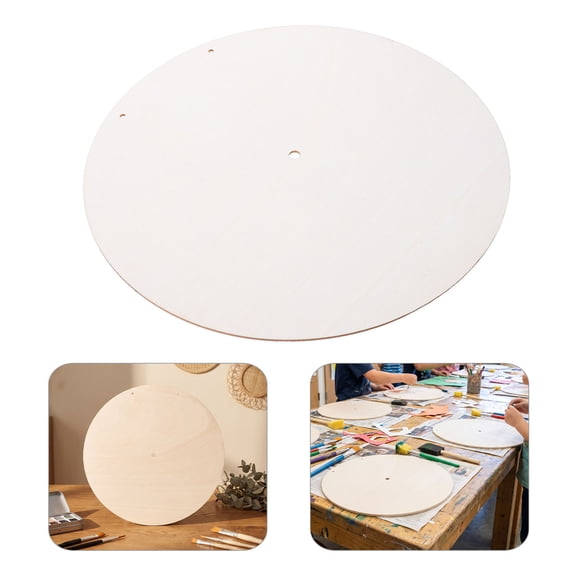 Mobutofu 4pcs Round Wooden Clock Face, 11.8" Unfinished Blank Clock Dial