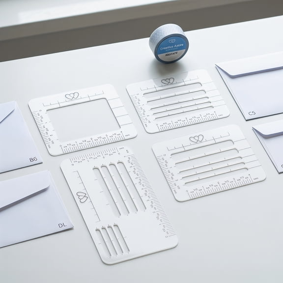 Mobutofu 4-Pack Clear Addressing Stencils for Christmas Cards, Holiday Envelopes, and Festive Decoration Crafts
