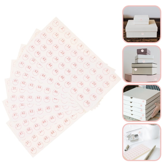 Mobutofu 50 Sheets Number Labels for Classifying Items 1.5X1.5in