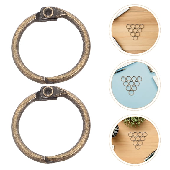 Mobutofu 50Pcs Metal Loose Leaf Binder Rings with Hinged Buckle for Smooth Page Flipping