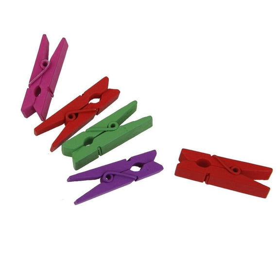 Mobutofu 50Pcs Small Clothespins For Photos Assorted Color Hanging Pictures