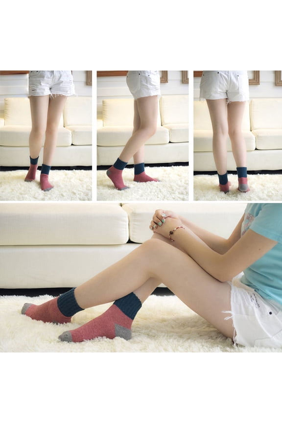 5 Pairs Wool Ankle Socks Assorted Colors Soft Warm Comfortable Socks for Daily Wear and Casual Use