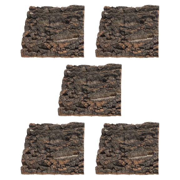 Mobutofu 5Pcs Cork Bark Background for Reptile Terrarium Natural Light Brown Tree Bark Decor