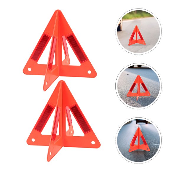 Mobutofu 5Pcs Foldable Red Emergency Triangle Warning Signs for Vehicle Roadside Safety