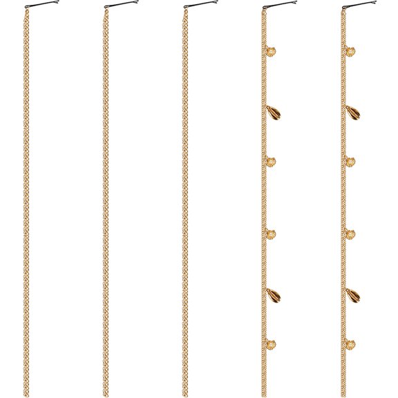 Mobutofu 5-Pack Golden Hair Chains with Tassel Ponytail Clips, Alloy Hair Accessories for Stylish Fashion Looks