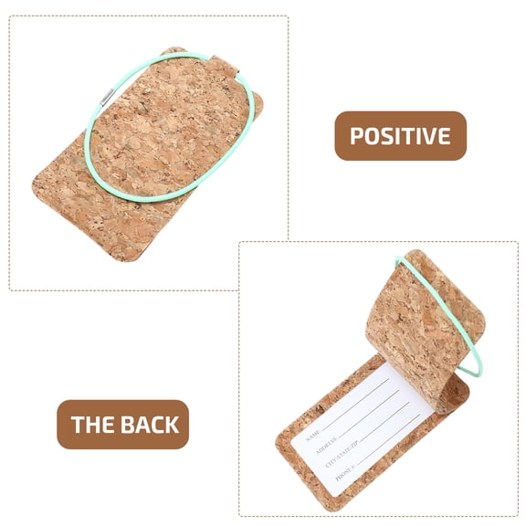 Mobutofu 5-Pack Brown PU Luggage ID Tags, Multifunctional Suitcase Name Labels for Travel