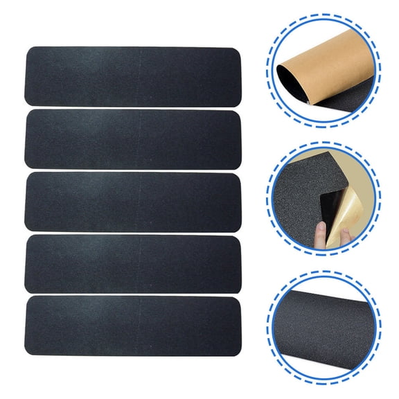 Mobutofu 5Pcs Skateboard Grip Tape Black Emery Excellent Technology for Routine Training 31.44x7.86in