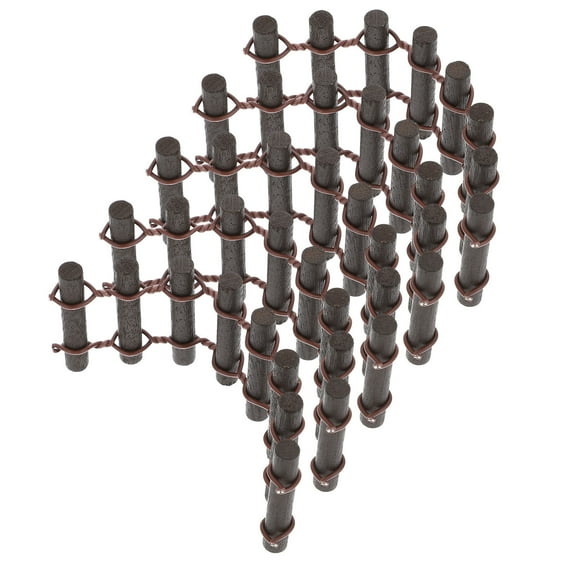 Mobutofu 5Pcs Mini Fence Model Rustic Wood Tabletop Ornaments for Outdoor Garden Decoration