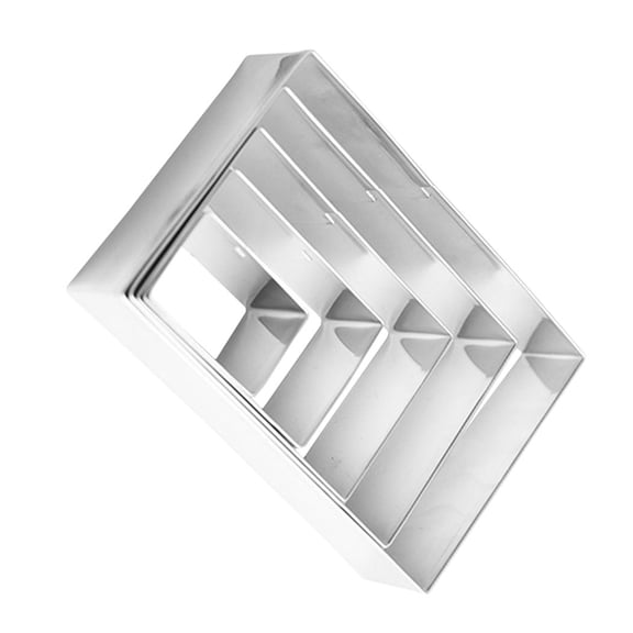 Mobutofu 5Pcs Stainless Steel Rectangle Cookie Cutter Set for Baking Elegant Pastry and Cake Mold