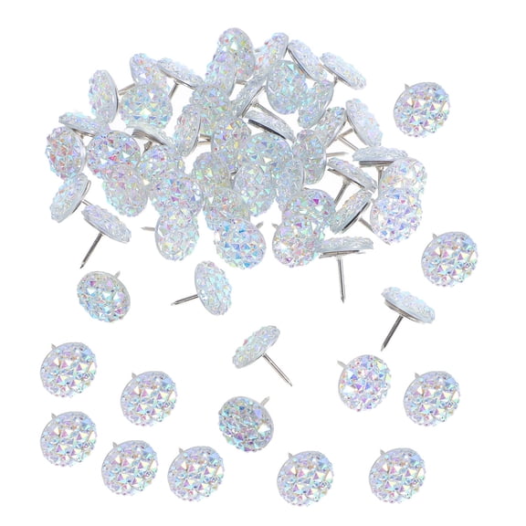 Mobutofu 60Pcs Multi Color Sparkly Rhinestone Push Pins Decorative Corkboard Thumb Tacks for Office and Home Decor